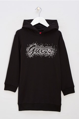 Robe chemise à capuche - Noir