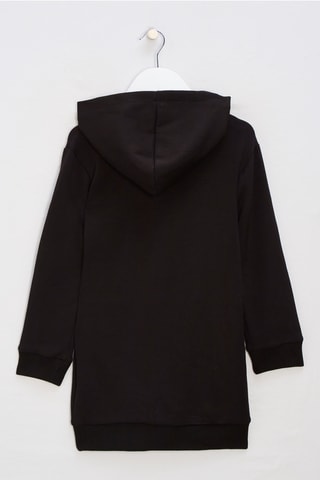 Robe chemise à capuche - Noir
