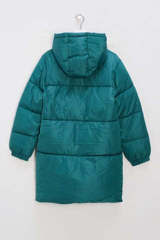 Doudoune longue à capuche - Vert émeraude