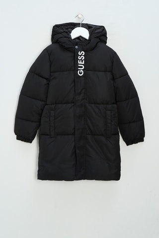 Doudoune longue à capuche - Noir