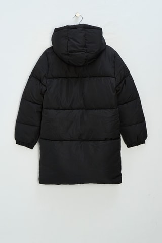 Doudoune longue à capuche - Noir