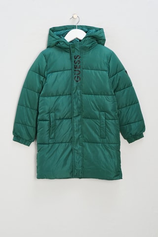 Doudoune longue à capuche - Vert émeraude