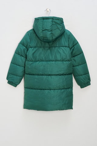 Doudoune longue à capuche - Vert émeraude