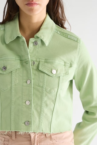 Veste courte en jean Zaira - Vert clair