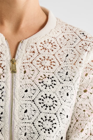 Bomber en guipure Blanche - Blanc
