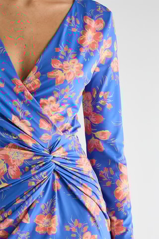 Robe fourreau Jenna - Indigo et corail