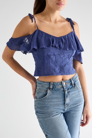 Crop top Allegra - Bleu cobalt