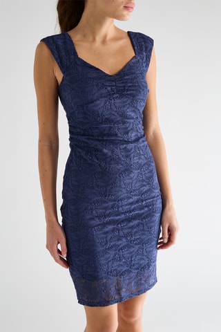 Robe fourreau en dentelle Terry - Bleu marine