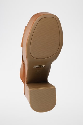 Sandales à talons en cuir - Marron