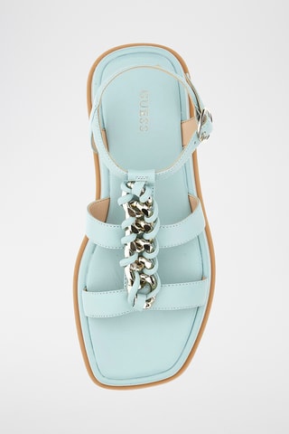 Sandales plateformes en cuir - Bleu clair