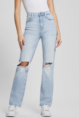 Jean droit taille haute - Bleu clair