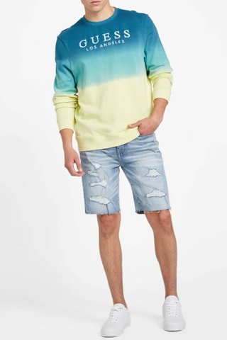 Sweat dip and dye - Turquoise et jaune