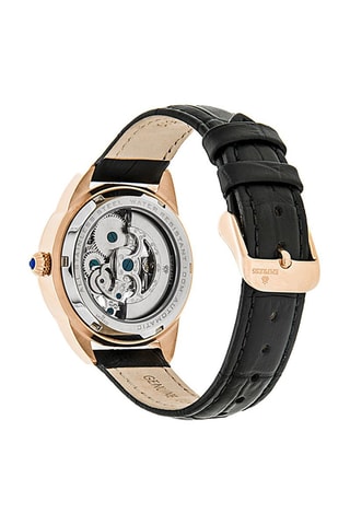 Automatisch Leren Horloge Godiva Empress Zwart en Goudkleurig