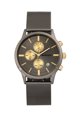 Reloj de cuarzo de aleación Espinosa - Cronógrafo - Gris oscuro y dorado