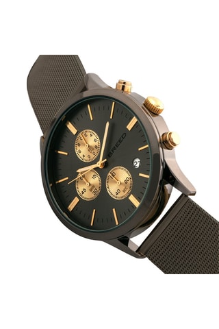 Reloj de cuarzo de aleación Espinosa - Cronógrafo - Gris oscuro y dorado