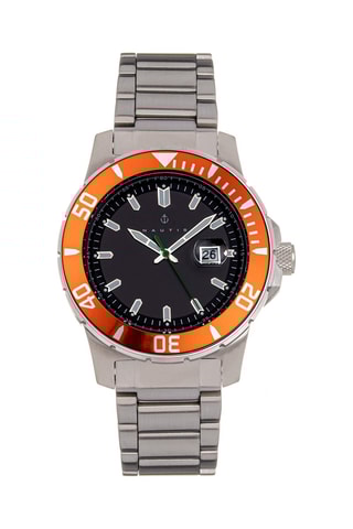 Reloj de cuarzo de acero Admiralty Pro 200 - Plateado y naranja