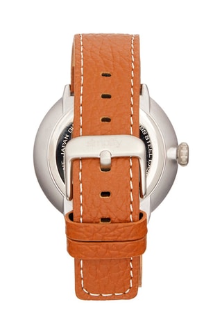 Reloj de cuarzo de piel The 7100 Camel y plateado