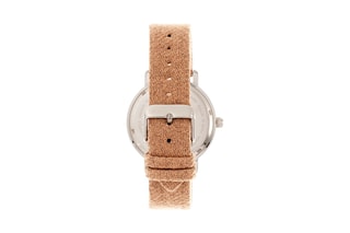 Reloj de cuarzo de piel Northrop Beige y plateado