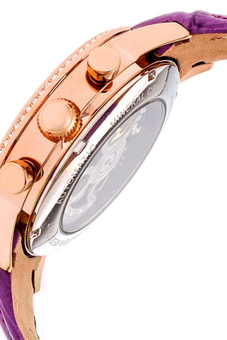 Automatisch Leren Horloge Beatrice Paars en Roségoudkleurig