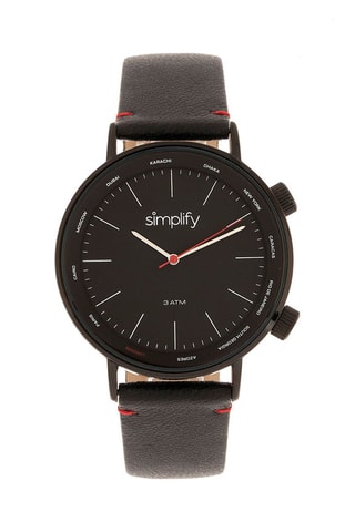 Reloj de cuarzo de piel The 3300 Negro