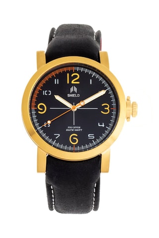 Reloj de cuarzo de piel Berge Negro y dorado