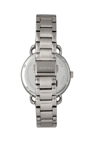 Reloj de cuarzo de acero - Plateado y rosa dorado - Bertha