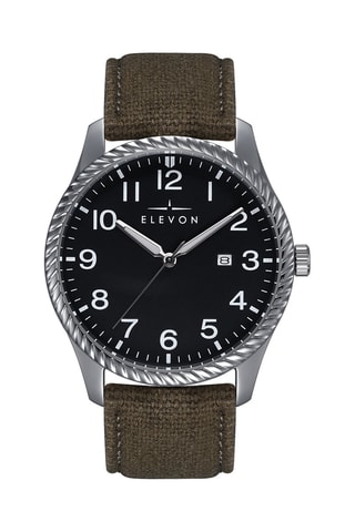 Reloj de cuarzo de piel Crosswind Marrón y negro