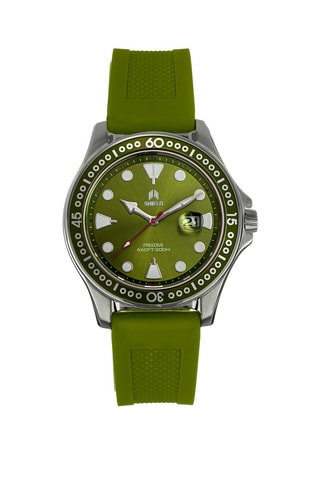 Reloj de inmersión de silicona Freedive Verde y blanco