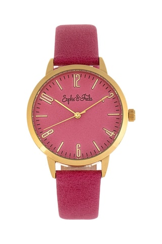 Leren Quartz Horloge Vancouver - Roze en Goudkleurig