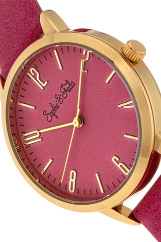 Leren Quartz Horloge Vancouver - Roze en Goudkleurig