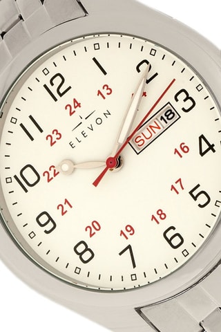 Reloj de cuarzo de aleación Gann Elevon Plateado y beige