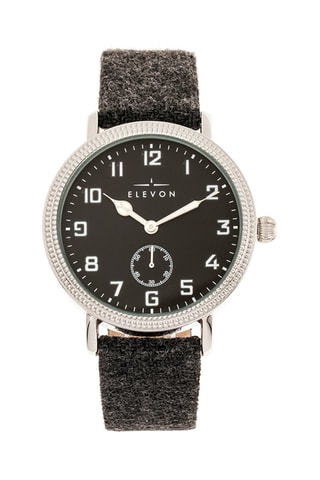 Reloj de cuarzo de piel Northrop Antracita y plateado