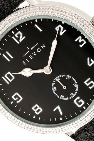 Reloj de cuarzo de piel Northrop Antracita y plateado