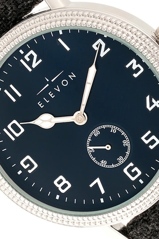 Reloj de cuarzo de piel Northrop Antracita y plateado