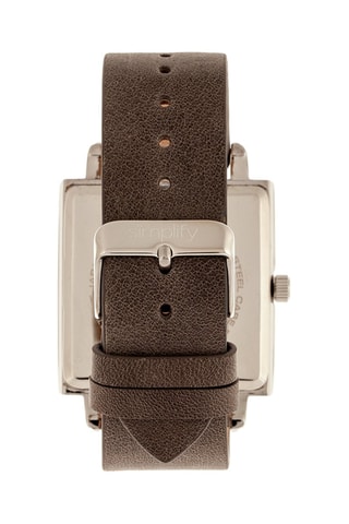 Reloj de cuarzo de piel The 5000 Marrón y plateado