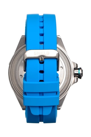Reloj de cuarzo de caucho Vessel - Azul rey y plateado