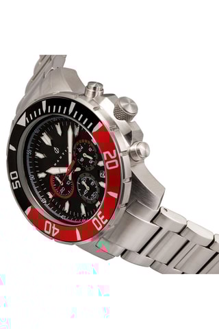 Reloj de cuarzo de acero Dive Chrono 500 - Cronógrafo - Plateado y rojo