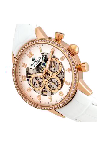 Automatisch Horloge van leer Beatrice Wit en Roségoudkleurig