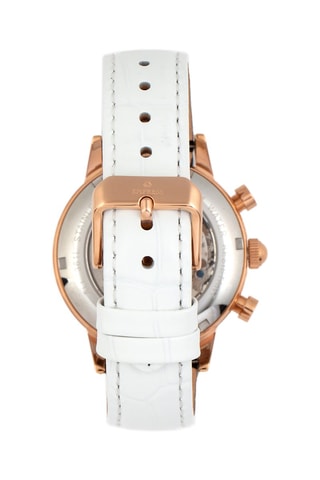 Automatisch Horloge van leer Beatrice Wit en Roségoudkleurig