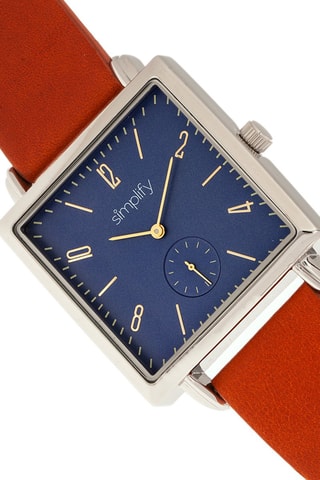 Reloj de cuarzo de piel The 5000 Naranja y plateado