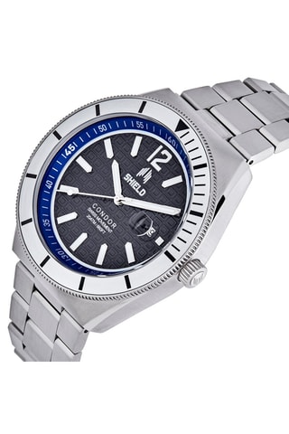 Reloj de cuarzo de acero Plateado y azul