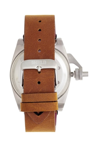 Reloj de cuarzo de piel Pascal Marrón claro y negro