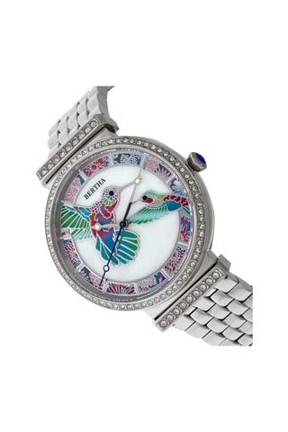 Reloj de cuarzo de acero y nácar