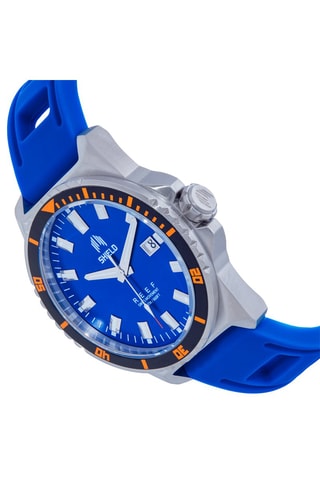 Rubberen Quartz Horloge Reef Blauw en Zilverkleurig