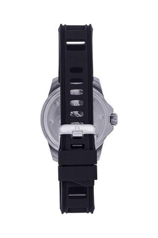 Rubberen Quartz Horloge Reef Zwart en Zilverkleurig
