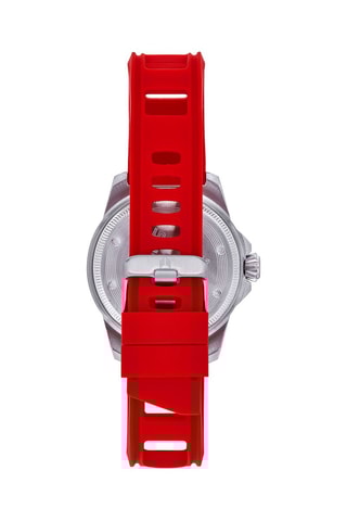 Rubberen Quartz Horloge Reef Rood en Zilverkleurig
