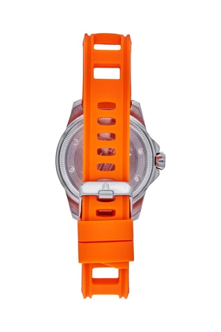 Rubberen Quartz Horloge Reef Oarnje en Zilverkleurig