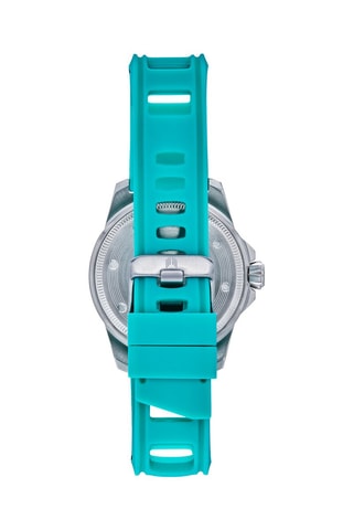 Rubberen Quartz Horloge Reef Turquoise en Zilverkleurig