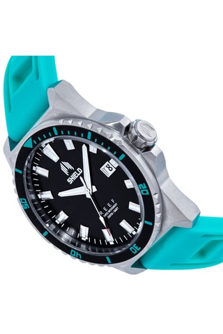 Rubberen Quartz Horloge Reef Turquoise en Zilverkleurig
