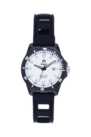 Rubberen Quartz Horloge Reef Zwart en Wit